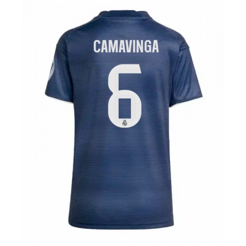 Stroje piłkarskie Real Madrid Eduardo Camavinga #6 Koszulka Wyjazdowej dla damskie 2025-26 Krótki Rękaw